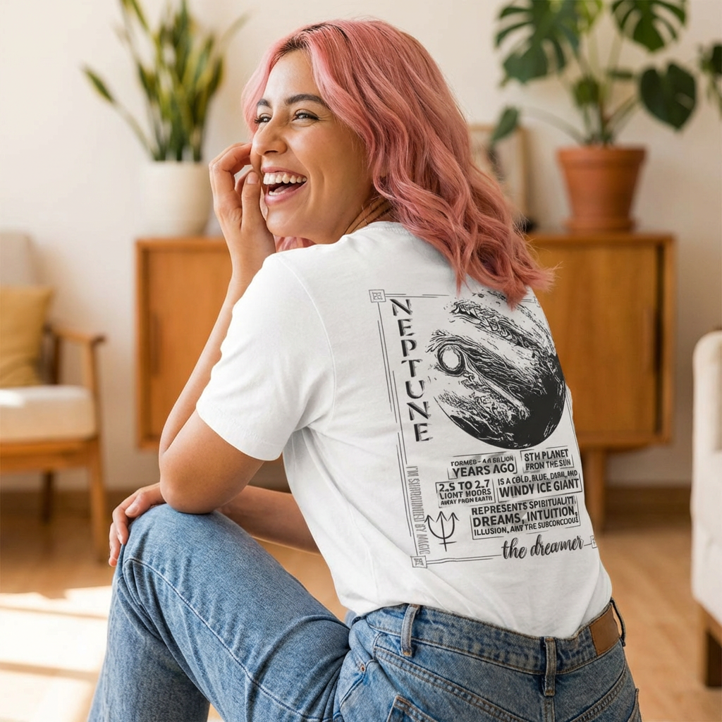 Neptune Planet Illustration T-Shirt  | Astrology &  Solar System Tee